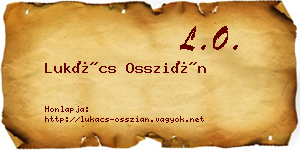 Lukács Osszián névjegykártya