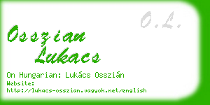 osszian lukacs business card